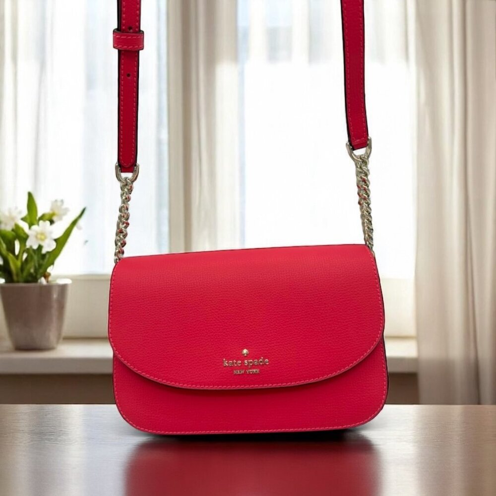 Kate Spade Pink Peppercorn Kristi Refined Grain Leather Crossbody Bag